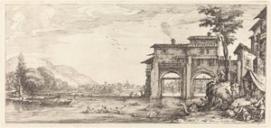A fürdőzők, valószínűleg c. 1630. alkotó: Jacques Callot