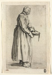 A koldusok: Koldusasszony alamizsnástáljával alkotó: Jacques Callot