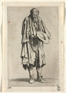 A koldusok: Koldus rózsafüzérrel alkotó: Jacques Callot