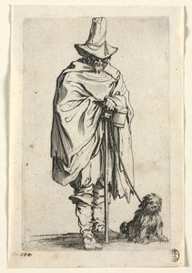 A koldusok: Vak ember a kutyájával alkotó: Jacques Callot