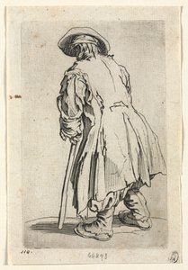 A koldusok: Vén koldus egyetlen mankóval alkotó: Jacques Callot