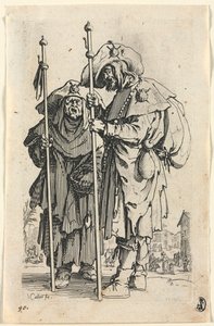 A koldusok: A két zarándok c. 1623. alkotó: Jacques Callot