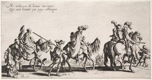 The Bohemians: The Bohemians Marching: The Vanguard, c. 1621-1625. alkotó: Jacques Callot