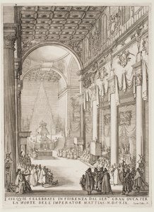 Mátyás császár ravatala alkotó: Jacques Callot