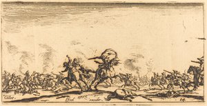 A lovassági harc pisztolyokkal, c. 16321634. alkotó: Jacques Callot