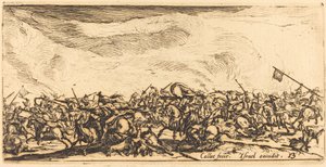 A lovassági harc karddal, c. 16321634. alkotó: Jacques Callot