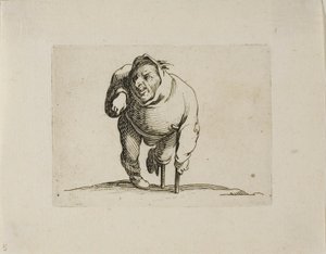A nyomorék mankóval és fa lábbal, a Varie Figure Gobbitól alkotó: Jacques Callot