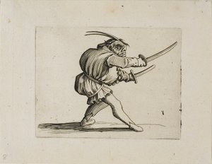 A párbajozó két karddal, Varie Figure Gobbitól alkotó: Jacques Callot