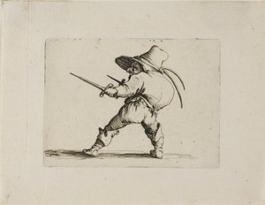 A párbajozó karddal és tőrrel, a Varie Figure Gobbitól alkotó: Jacques Callot