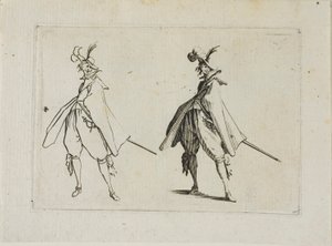A nagykabátos úriember elölről nézve, a The Capricesből alkotó: Jacques Callot