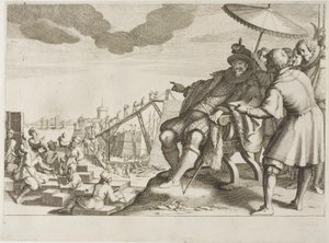 A nagyherceg megerősíti Livorno kikötőjét, Ferdinando I de’ Medici életéből alkotó: Jacques Callot