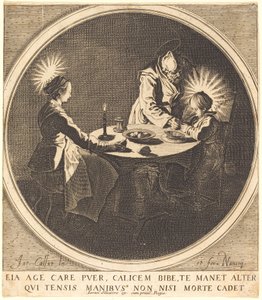 A Szent Család az asztalnál alkotó: Jacques Callot