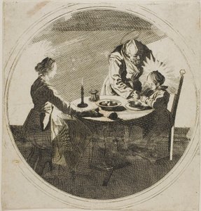 A szent család az asztalnál alkotó: Jacques Callot