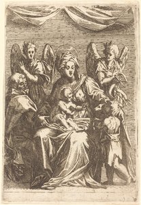 A Szent Család két angyallal alkotó: Jacques Callot
