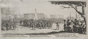 A háború nagy nyomorúságai: A csapatok bevonása, 1633. alkotó: Jacques Callot