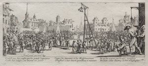 A háború nagy nyomorúságai: A Strappado alkotó: Jacques Callot