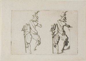 Az ember hátulról egy nagy karddal, A szeszélyekből alkotó: Jacques Callot