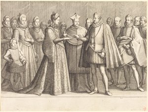 Ferdinando és Lotaringiai Krisztina házassága alkotó: Jacques Callot