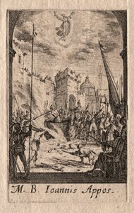 Az apostolok vértanúsága: Szent János evangélista. alkotó: Jacques Callot