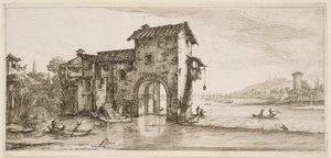A malom a folyónál, a „Firenze tájai” sorozatból alkotó: Jacques Callot
