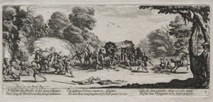 A háború nyomorúsága: országúti rablás, 1633. alkotó: Jacques Callot