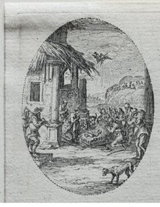 A szenvedély rejtelmei: A pásztorok imádása. alkotó: Jacques Callot