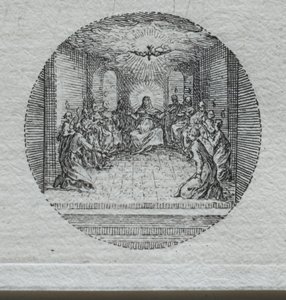 A szenvedés titkai: A Szentlélek alászállása. alkotó: Jacques Callot
