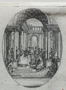 A szenvedés titkai: A bemutató a templomban. alkotó: Jacques Callot