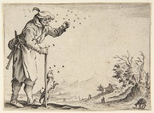 A méhek által megtámadott paraszt alkotó: Jacques Callot