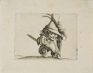 A pocakos férfi magas kalappal, Varie Figure Gobbitól alkotó: Jacques Callot