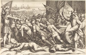 A csapatok újbóli bevonulása c. 1614. alkotó: Jacques Callot