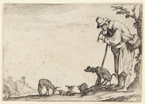Fuvolázó pásztor alkotó: Jacques Callot