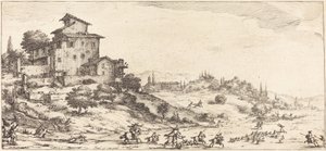 A szarvasvadászat, valószínűleg c. 1630. alkotó: Jacques Callot