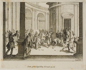 Jézus megkövezése, az Újszövetségből alkotó: Jacques Callot
