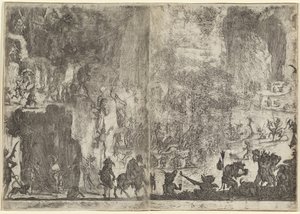 Szent Antal megkísértése [első változat], c. 1617. alkotó: Jacques Callot