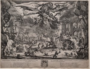 Szent Antal megkísértése második változat, 1635. alkotó: Jacques Callot