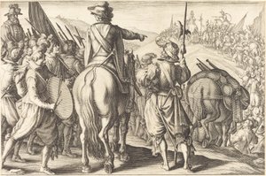 A csapatok márciusban, c. 1614. alkotó: Jacques Callot