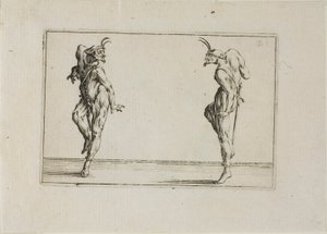 A két pantaloon egymásra néz, a Capriccokból alkotó: Jacques Callot