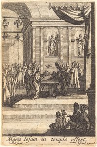 A Szűz bemutatja Jézust a templomban, 1630-ban vagy azt követően. alkotó: Jacques Callot