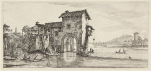 A vízimalom, a Paysages Gravées pour Jean de Médicis, Paysages Dessinés à Florence sorozatból alkotó: Jacques Callot
