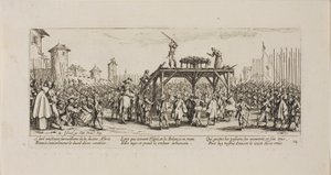 A kerék, tizennégyes lemez A háború nyomorúságából alkotó: Jacques Callot