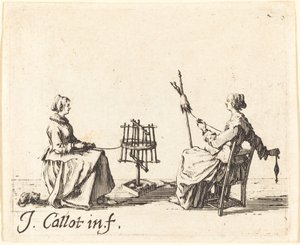 A tekercs és a fonó c. 1623. alkotó: Jacques Callot