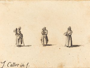 Három nő, egy gyermeket tart alkotó: Jacques Callot