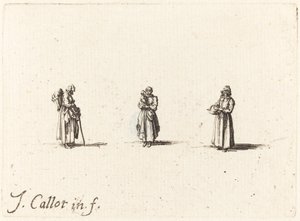 Három nő, egy gyermek a kezében, valószínűleg 1634. alkotó: Jacques Callot