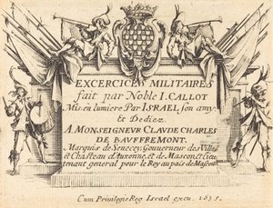 "A katonai gyakorlatok" címlapja alkotó: Jacques Callot
