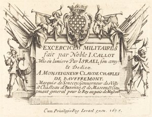 "A katonai gyakorlatok" címlapja alkotó: Jacques Callot