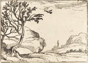 Turtle galamb repül a sivatagban alkotó: Jacques Callot