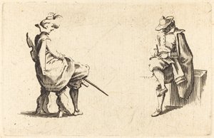 Két ülő alak, c. 1622. alkotó: Jacques Callot