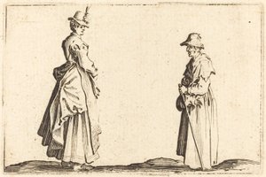 Két nő profiljában alkotó: Jacques Callot