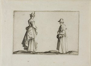 Két nő profilban, a Capricesből alkotó: Jacques Callot